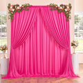 20x10ft Hot Pink Backdrop Curtains for Parties, 4 Panels 5x10ft Wrinkle-Free Polyester Background Curtains for