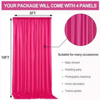 20x10ft Hot Pink Backdrop Curtains for Parties, 4 Panels 5x10ft Wrinkle-Free Polyester Background Curtains for, alternate