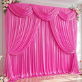 20x10ft Hot Pink Glitter Backdrop Curtain for Parties, Wrinkle Free Satin Photo Backdrop Drapes 4 Panels 5x10FT