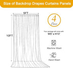 20x10ft Hunter Green Backdrop Curtain for Parties Wrinkle Free Fabric Backdrop Curtain Birthday Party Photo, alternate view 4