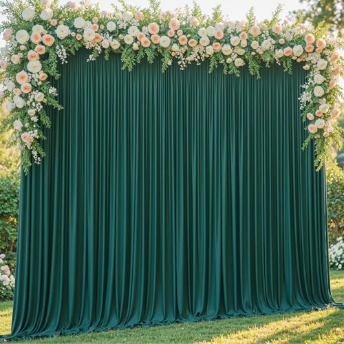 20x10ft Hunter Green Backdrop Curtain Panels for Parties - Wrinkle Free Polyester Photo Curtain Backdrop Wedding, alternate