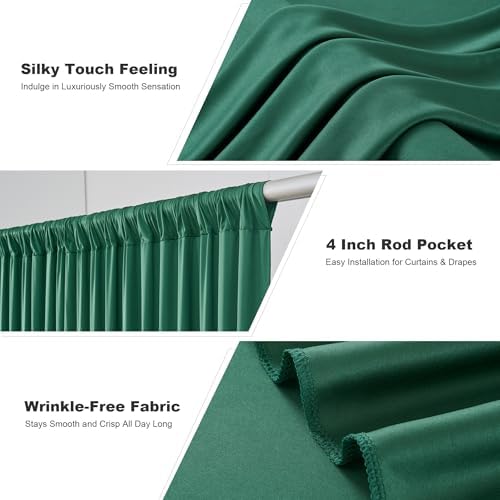 20x10ft Hunter Green Backdrop Curtains for Parties, 4 Panels 5x10ft Wrinkle-Free Polyester Background Curtains, alternate