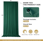 20x10ft Hunter Green Backdrop Curtains for Parties, 4 Panels 5x10ft Wrinkle-Free Polyester Background Curtains, alternate