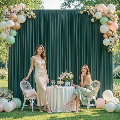 20x10ft Hunter Green Backdrop Curtains for Wedding Parties Wrinkle Free Green Curtains Photo Backdrop Drapes for, alternate