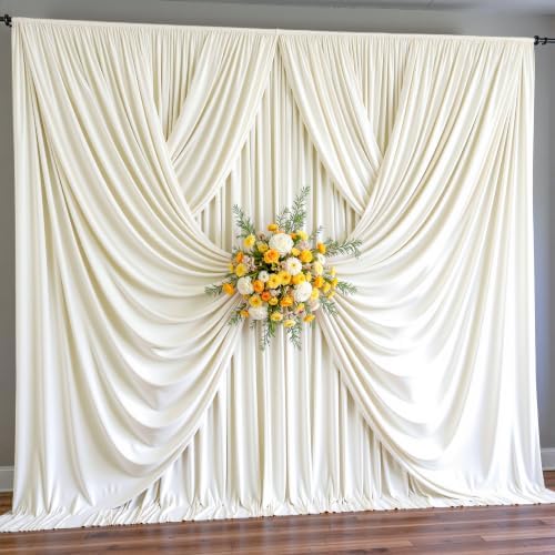 20x10ft Ivory Backdrop Curtain Wrinkle Free Photo Backdrop Drapes for Wedding Party Birthday Baby Shower