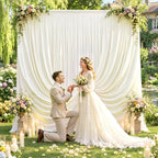 20x10ft Ivory Backdrop Curtain Wrinkle Free Photo Backdrop Drapes for Wedding Party Birthday Baby Shower, alternate view 5