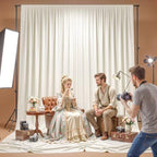 20x10ft Ivory Backdrop Curtain Wrinkle Free Photo Backdrop Drapes for Wedding Party Birthday Baby Shower, alternate view 6