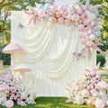 20x10FT Ivory Backdrop Curtains for Parties, 4 Panels Wrinkle-Free Photo Backdrop Drapes, Thickened Background