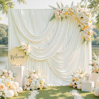 20x10FT Ivory Backdrop Curtains for Parties, 4 Panels Wrinkle-Free Photo Backdrop Drapes, Thickened Background, alternate