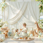 20x10FT Ivory Backdrop Curtains for Parties, 4 Panels Wrinkle-Free Photo Backdrop Drapes, Thickened Background, alternate