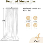 20x10FT Ivory Backdrop Curtains for Parties, 4 Panels Wrinkle-Free Photo Backdrop Drapes, Thickened Background, alternate