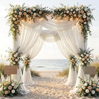 20x10FT Ivory Backdrop Curtains for Wedding Parties, Ultra Drapey & Silky Drapes for Backdrop Skin-Friendly &, alternate view