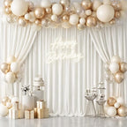 20x10FT Ivory Backdrop Curtains for Wedding Parties, Ultra Drapey & Silky Drapes for Backdrop Skin-Friendly &, alternate view