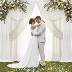 20x10FT Ivory Backdrop Curtains for Wedding Parties, Ultra Drapey & Silky Drapes for Backdrop Skin-Friendly &, alternate view