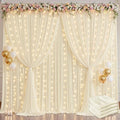 20x10ft Ivory Backdrop Curtains with Lights String for Parties, 2 Panels in 5'(W) x 10'(H),4 panels in Ivory