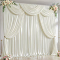 20x10ft Ivory Glitter Backdrop Curtain for Parties, Wrinkle Free Satin Photo Backdrop Drapes 4 Panels 5x10FT