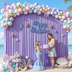 20x10ft Lavender Backdrop Curtain Panels for Parties - Wrinkle Free Polyester Photo Curtain Backdrop Wedding, alternate view