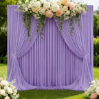20x10ft Lavender Backdrop Curtain Panels for Parties - Wrinkle Free Polyester Photo Curtain Backdrop Wedding, alternate view