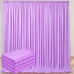 20x10ft Lavender Backdrop Curtains for Parties, 4 Panels 5x10ft Wrinkle-Free Polyester Background Curtains for