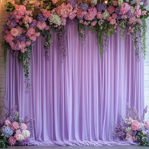 20x10ft Lavender Backdrop Curtains for Parties, 4 Panels 5x10ft Wrinkle-Free Polyester Background Curtains for, alternate