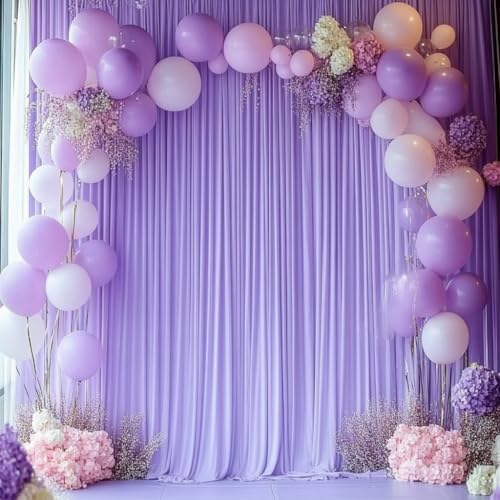 20x10ft Lavender Backdrop Curtains for Parties, 4 Panels 5x10ft Wrinkle-Free Polyester Background Curtains for, alternate