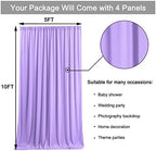 20x10ft Lavender Backdrop Curtains for Parties, 4 Panels 5x10ft Wrinkle-Free Polyester Background Curtains for, alternate