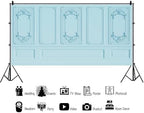 20x10ft Light Blue Vintage Room Inside Backdrop European Frame Modern House French Castle Cementery Wall Retro, alternate