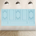 20x10ft Light Blue Vintage Room Inside Backdrop European Frame Modern House French Castle Cementery Wall Retro, alternate