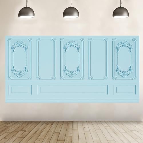 20x10ft Light Blue Vintage Room Inside Backdrop European Frame Modern House French Castle Cementery Wall Retro, alternate