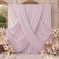 20x10ft Light Pink Backdrop Curtains for Parties, 4 Panels 5x10ft Wrinkle-Free Polyester Background Curtains for