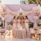 20x10ft Light Pink Backdrop Curtains for Parties, 4 Panels 5x10ft Wrinkle-Free Polyester Background Curtains for, alternate