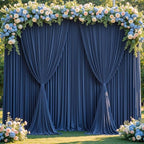 20x10ft Navy Blue Backdrop Curtain Panels for Parties - Wrinkle Free Polyester Photo Curtain Backdrop Wedding
