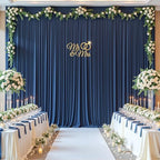 20x10ft Navy Blue Backdrop Curtain Panels for Parties - Wrinkle Free Polyester Photo Curtain Backdrop Wedding, alternate view