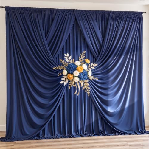 20x10ft Navy Blue Backdrop Curtain Wrinkle Free Photo Backdrop Drapes for Wedding Party Birthday Baby Shower