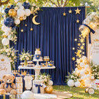 20x10ft Navy Blue Backdrop Curtain Wrinkle Free Photo Backdrop Drapes for Wedding Party Birthday Baby Shower, alternate view