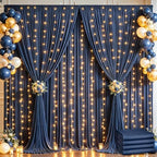 20x10ft Navy Blue Backdrop Curtains with Lights String for Baby Shower in 5'(W) x 10'(H),4 panels in Navy Blue, alternate
