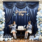 20x10ft Navy Blue Glitter Backdrop Curtain for Parties, Wrinkle Free Satin Photo Backdrop Drapes 4 Panels 5x10FT, alternate