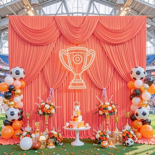 20x10ft Orange Backdrop Curtain for Parties Wrinkle Free Fabric Backdrop Curtain Wedding Photo Backdrop Drapes, alternate