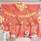 20x10ft Orange Backdrop Curtain for Parties Wrinkle Free Fabric Backdrop Curtain Wedding Photo Backdrop Drapes, alternate