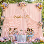 20x10ft Pale Pink Backdrop Curtains for Wedding Parties Wrinkle Free Photo Backdrop Drapes for Photography, alternate view 2