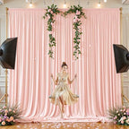 20x10ft Pale Pink Backdrop Curtains for Wedding Parties Wrinkle Free Photo Backdrop Drapes for Photography, alternate view 5