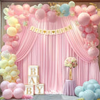 20x10ft Pink Backdrop Curtain Panels for Parties - Wrinkle Free Polyester Photo Curtain Backdrop Wedding Back, alternate view