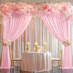 20x10ft Pink Backdrop Curtain Panels for Parties - Wrinkle Free Polyester Photo Curtain Backdrop Wedding Back, alternate view