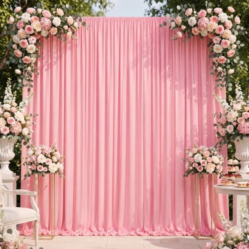20x10FT Pink Backdrop Curtains for Wedding Parties, Ultra Drapey & Silky Drapes for Backdrop Skin-Friendly &