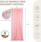 20x10FT Pink Backdrop Curtains for Wedding Parties, Ultra Drapey & Silky Drapes for Backdrop Skin-Friendly &, alternate view