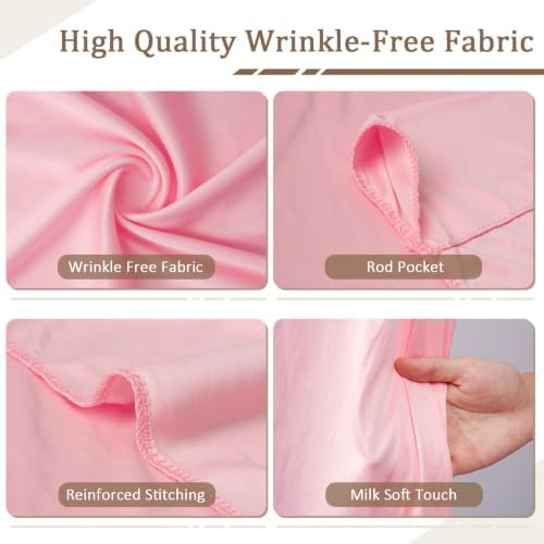 20x10FT Pink Backdrop Curtains for Wedding Parties, Ultra Drapey & Silky Drapes for Backdrop Skin-Friendly &, alternate view
