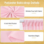 20x10ft Pink Backdrop Curtains for Wedding Parties Wrinkle Free Pink Curtains Photo Backdrop Drapes for, alternate view 2