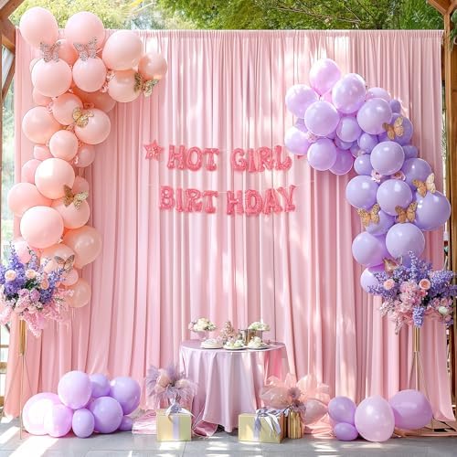 20x10ft Pink Backdrop Curtains for Wedding Parties Wrinkle Free Pink Curtains Photo Backdrop Drapes for, alternate view 6