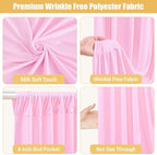 20x10ft Pink Backdrop Curtains with Lights String for Parties, 4 Panels in 5'(W) x 10'(H),4 panels in Pink, alternate view 5