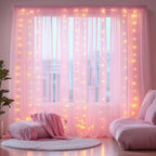 20x10ft Pink Tulle Backdrop Curtains with Lights String for Parties, Wrinkle Free Sheer Curtain with Lights, alternate view 6